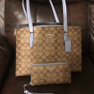 Coach Signature Tatum handbag and signature zip around wallet